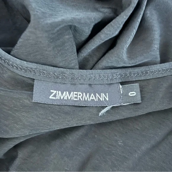 Zimmermann 3/4 Sleeve Black Mini Dress Size 0 - Picture 3 of 3